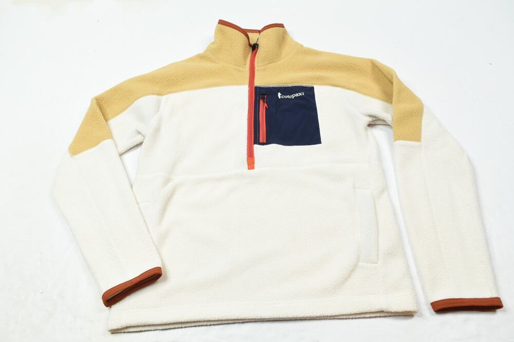 Cotopaxi Abrazo Half-Zip Fleece Sweater Jacket Womens Small Beige Long Sleeve